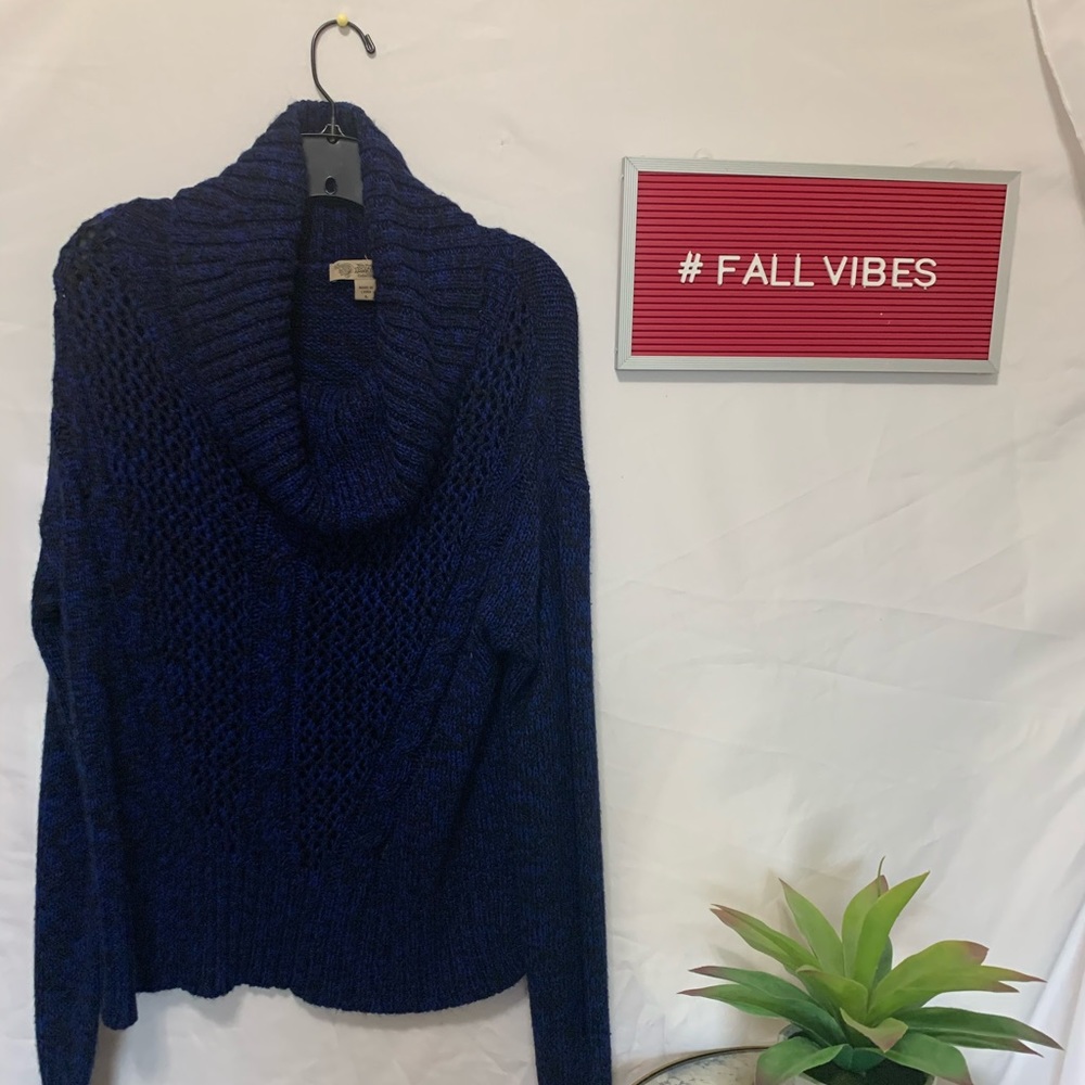 Cowl neck knit sweater